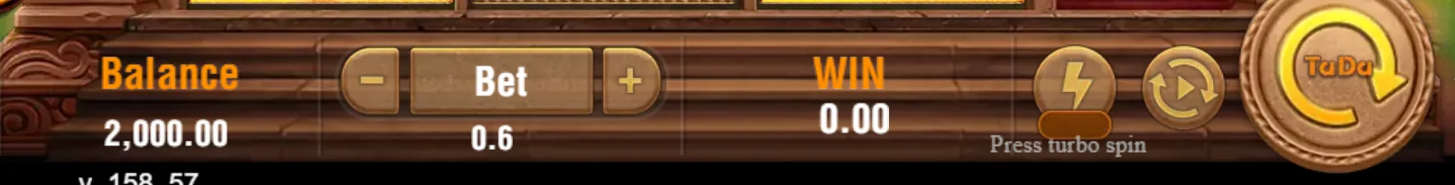 Fortune Gems 500 interface crop showing Balance, Bet and WIN fields